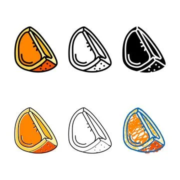 Slice orange cut color styles icon vector Stock Illustration