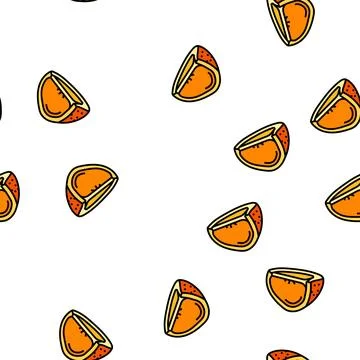 Slice orange cut vector seamless pattern 스톡 일러스트