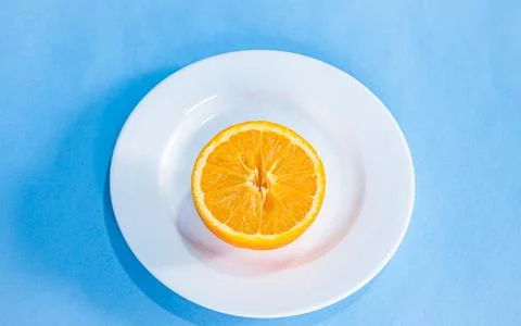 Slice orange flat layout Stock Photos