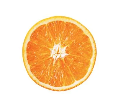 Slice of orange fruit isolated Stock Photos