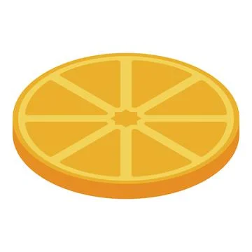 Slice of orange icon, isometric style Illustrazione stock