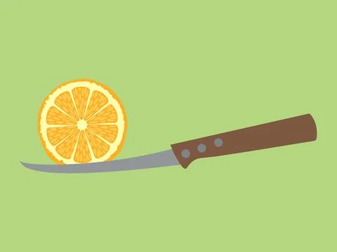 Slice of an orange Stock Illustration