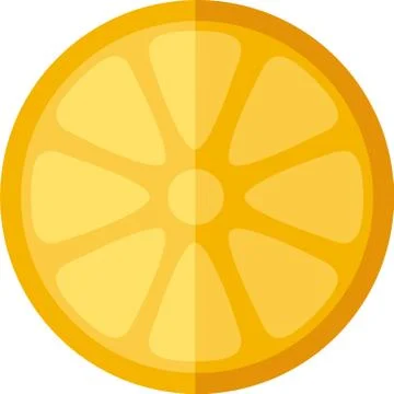 Slice of orange isolated on white background. Vector illustration. Illustrazione stock