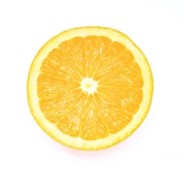 Slice of orange isolated on white background, picture saved with clipping pat Stock Photos