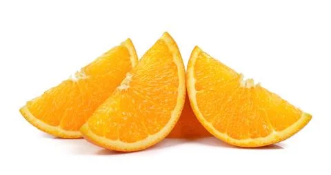 Slice orange isolated on the white background Stock Photos