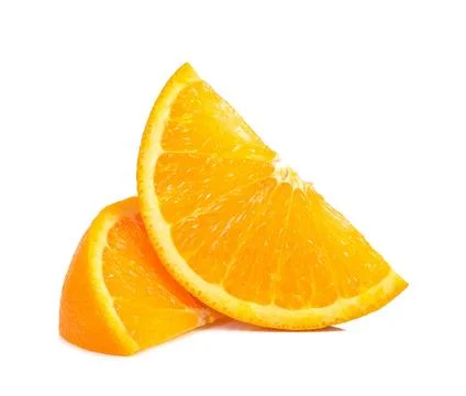 Slice orange isolated on the white background Stock Photos