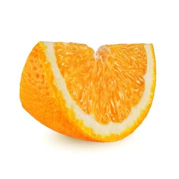 Slice of orange isolated on white background Stock Photos