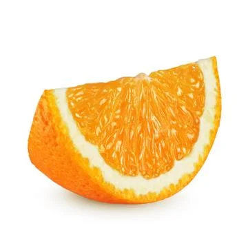 Slice of orange isolated on white background Stock Photos