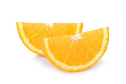Slice orange isolated on white Stock Photos