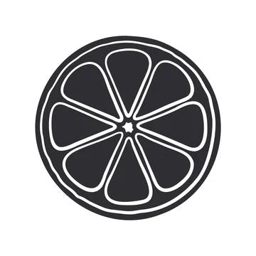 Slice orange or lemon slices. Citrus fruits. Vector illustration. Hand drawn Stock Illustration