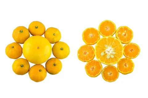 Slice of orange Stock Photos