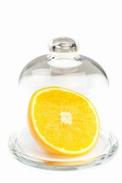 Slice of an orange Stockfoto's