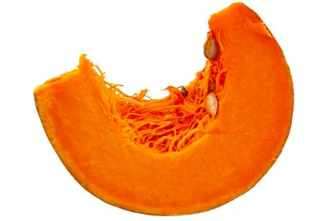 Slice of orange pumpkin Stock Photos