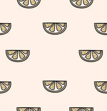 Slice of a orange seamless pattern Illustrazione stock