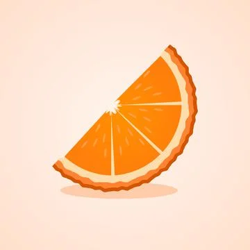 Slice orange vector flat design Stockillustratie