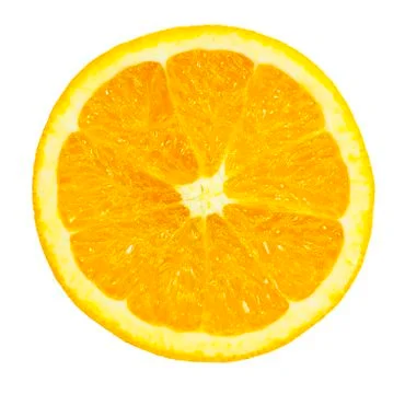 Slice of orange on white. Foto stock