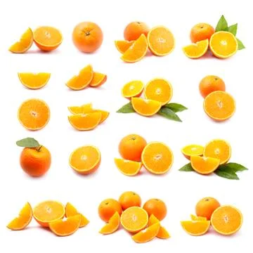 Slice oranges collection Stock Photos
