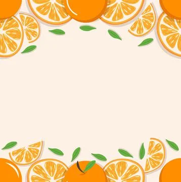 Slice of a oranges fruits seamless pattern Stock Illustration