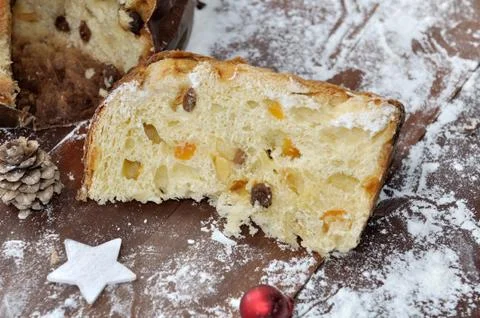 Slice of panettone Stock Photos