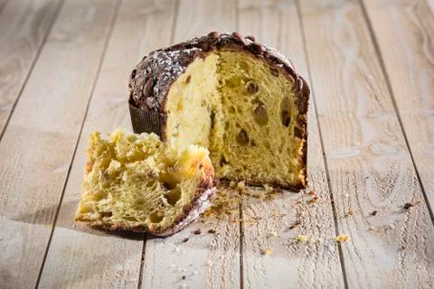 Slice of panettone Stock Photos