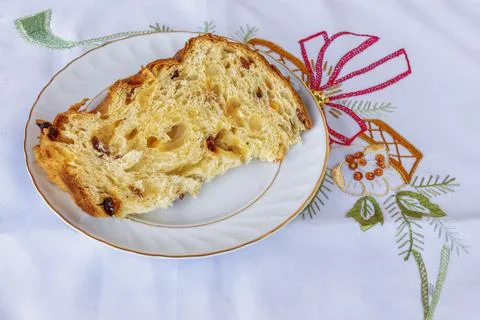 A slice of Panettone Stock Photos
