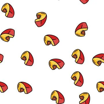 Slice a peach vector seamless pattern Stock Illustration