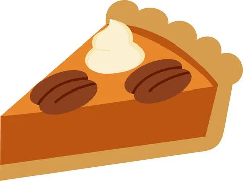 Slice Of Pecan Pumpkin Pie Illustration Stock Illustration