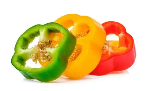 Slice pepper isolated on the white background Stock Photos