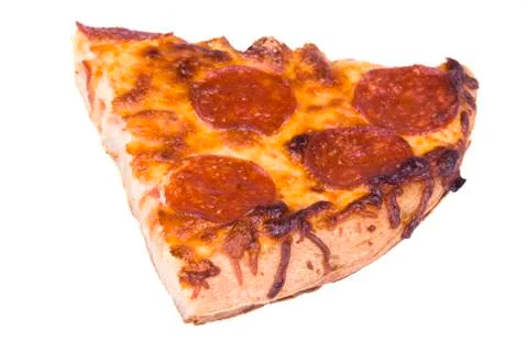 Slice of pepperoni pizza Stock Photos