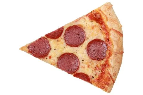 Slice of a pepperoni pizza Stock Photos