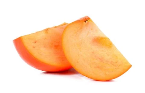 Slice of persimmon isolated on the white background Stock Photos