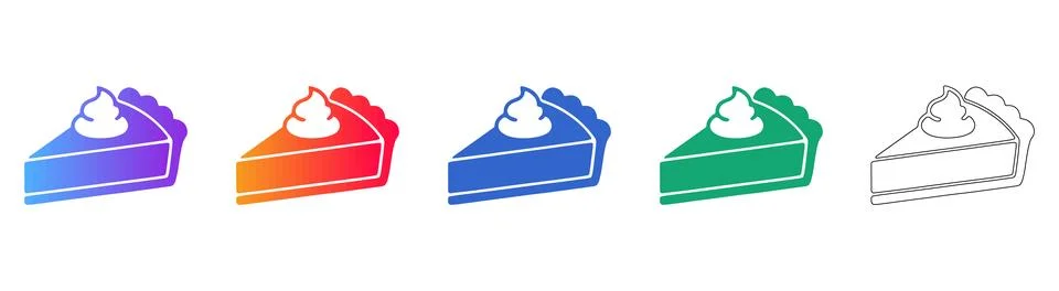 Slice of pie icon set for bakery and dessert themes Stock Illustration