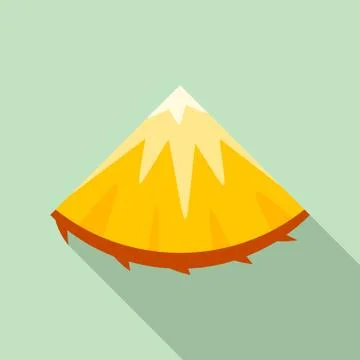 Slice of pineapple icon, flat style Illustrazione stock