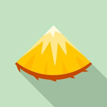 Slice of pineapple icon, flat style Illustrazione stock