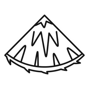 Slice pineapple icon, outline style Stock Illustration