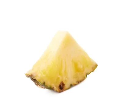 Slice of pineapple isolated over white background Stock Photos