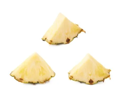 Slice of pineapple isolated over white background Stock Photos