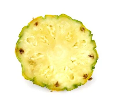 Slice of pineapple isolated on white background Stock Photos