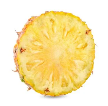 Slice pineapple isolated on white clipping path Stock Photos