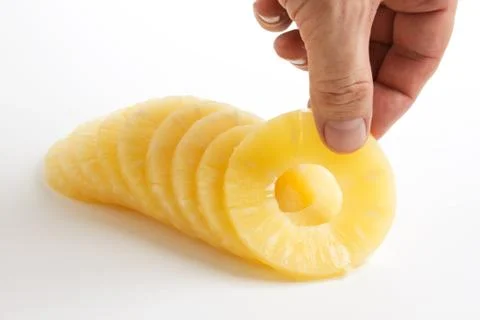 Slice of pineapple Stock Photos