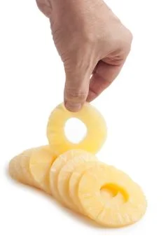 Slice of pineapple Stock Photos