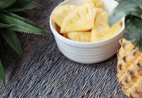 Slice of pineapple Stock Photos