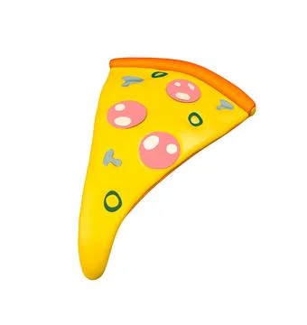 Slice of pizza 3d icon. Stock Illustration