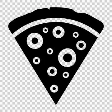 Slice of pizza. Black and white pizza slice icon. Ilustração Stock