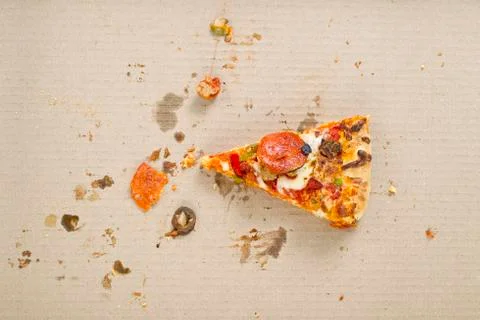 Slice pizza on the box Stock Photos