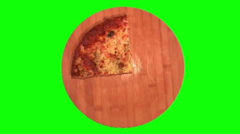 Slice of pizza with cheese, bacon, pineapples on wooden board, top shot Stock Footage 47580202