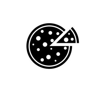 Slice of Pizza, Fast Food Solid Flat Vector Icon Isolated on White Background 스톡 일러스트