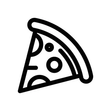 Slice of pizza icon design in filled and outlined style Stock Illustration