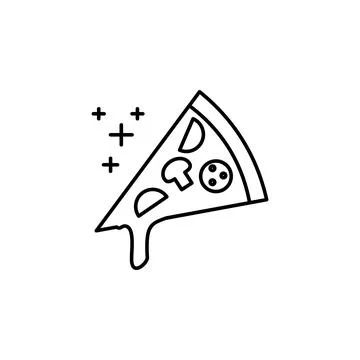 A slice of pizza icon. Element of new year oarty outline icon. Thin line icon Stock Illustration