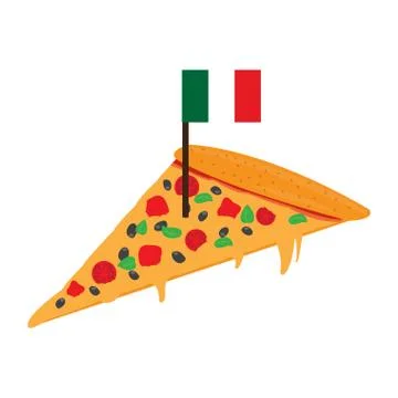 Slice of pizza Stock Illustration